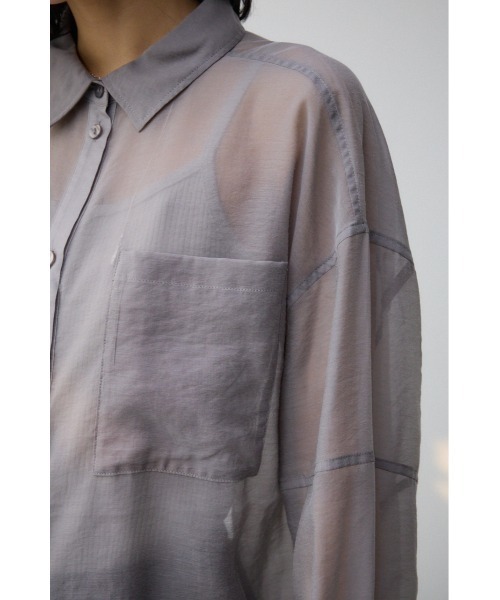 AZUL by moussy（アズールバイマウジー）の「バックスリットシアーオーバーシャツ（シャツ/ブラウス・レディース・ホワイト系その他/ブラウン/ライトブルー/ブラック/グレー/オフホワイト・FREE）」の22枚目の写真