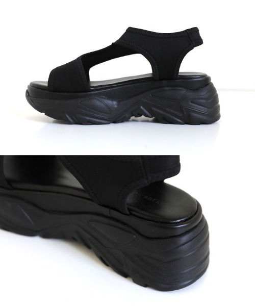 select MOCA（セレクトモカ）の「スニーカーサンダル（サンダル・レディース・ブラック/オフホワイト・SMALL/MEDIUM/LARGE）」の5枚目の写真