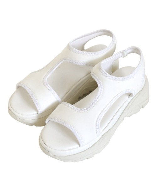 select MOCA（セレクトモカ）の「スニーカーサンダル（サンダル・レディース・ブラック/オフホワイト・SMALL/MEDIUM/LARGE）」の4枚目の写真