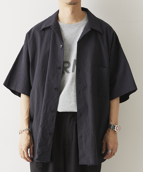 ARMY TWILL(アーミーツイル)の「ARMY TWILL / アーミーツイル別注 綿/麻 スラブシャツ(シャツ/ブラウス・メンズ・ブラック/グリーン/オレンジ・MEDIUM/LARGE)」の8枚目の写真