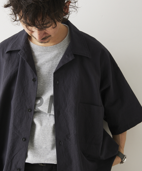 ARMY TWILL(アーミーツイル)の「ARMY TWILL / アーミーツイル別注 綿/麻 スラブシャツ(シャツ/ブラウス・メンズ・ブラック/グリーン/オレンジ・MEDIUM/LARGE)」の12枚目の写真