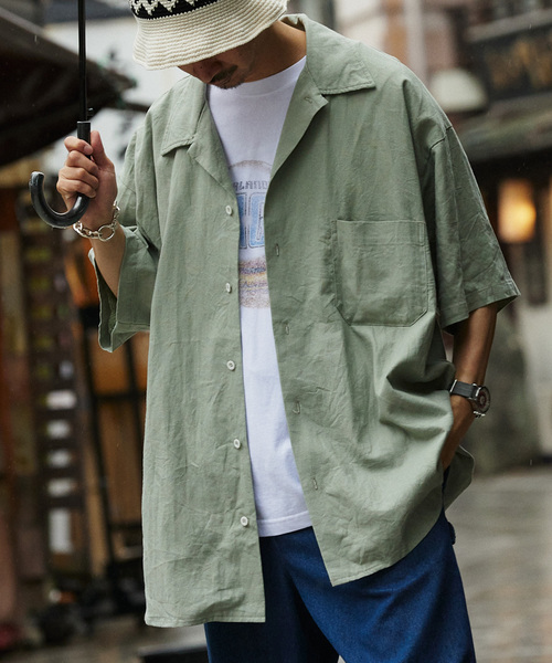 ARMY TWILL(アーミーツイル)の「ARMY TWILL / アーミーツイル別注 綿/麻 スラブシャツ(シャツ/ブラウス・メンズ・ブラック/グリーン/オレンジ・MEDIUM/LARGE)」の21枚目の写真