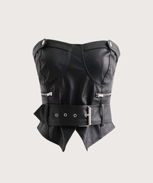 LA POMME petit(|~Ev`)̃xgtPU`[ugbv Belted PU Tube Top(`[ugbv)