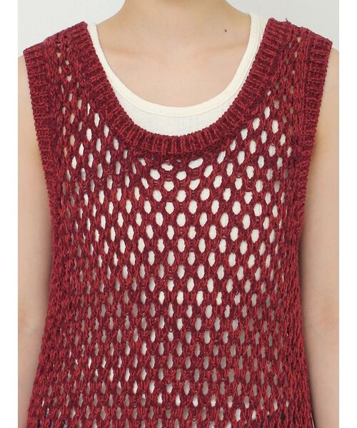 Ungrid(アングリッド)の「透かし編みニットワンピース(ワンピース・レディース・ボルドー/アイボリー・FREE)」の20枚目の写真