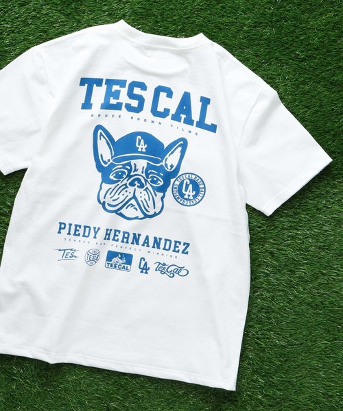 The Endless Summer(エンドレスサマー)の「TES BUHI LEAGUE T-SHIRT / Tシャツ(Tシャツ/カットソー・メンズ・ブラウン/レッド/オレンジ/ブルー・SMALL/X-LARGE/LARGE/MEDIUM)」の3枚目の写真
