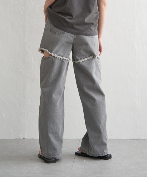 notch.（ノッチ）の「12ozサイドダメージデニムパンツ（デニムパンツ・レディース・グレー/ブルー系その他・M）」の7枚目の写真