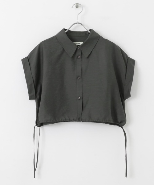 HEYUMM（ヘユム）の「ドロストクロップドシャツ（シャツ