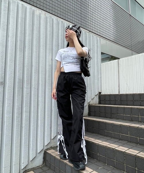 Figments(フィグメンツ)の「リボンライントラックパンツ(その他パンツ・レディース・ブラック・FREE)」の4枚目の写真