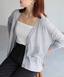 Riberry | Vネックシアーカーディガン【ラメ/無地】(カーディガン/ボレロ)