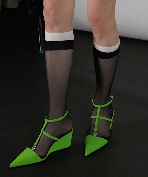 PRANK PROJECT（プランクプロジェクト）の「レイヤードシアーソックス / Layered Sheer Socks（ソックス/靴下・レディース・ベージュ/ブラック/グレー・FREE）」の2枚目の写真