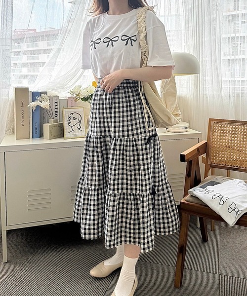 cuorequal(クオレコール)の「リボンプリント半袖Tシャツ(Tシャツ/カットソー・レディース・ホワイト系その他/ホワイト・LARGE/MEDIUM)」の9枚目の写真