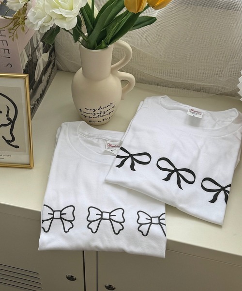 cuorequal(クオレコール)の「リボンプリント半袖Tシャツ(Tシャツ/カットソー・レディース・ホワイト系その他/ホワイト・LARGE/MEDIUM)」の16枚目の写真