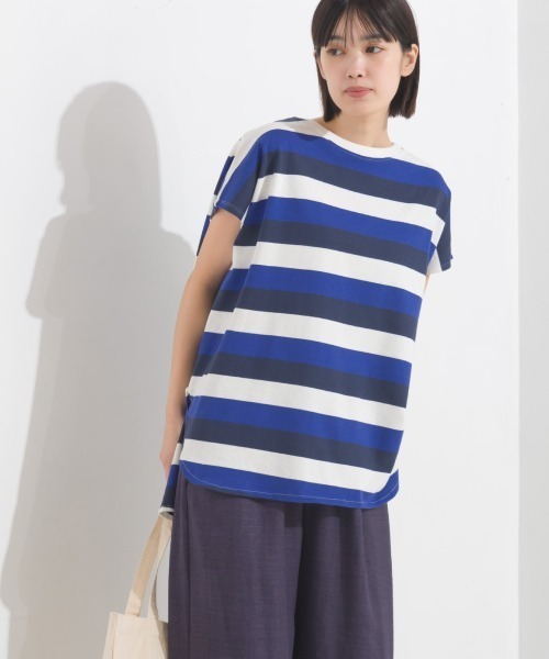 OMNES(オムネス)の「10番単ボーダーフレンチスリーブプルオーバー(Tシャツ/カットソー・レディース・ホワイト×ブラック/ホワイト×ブルー/グレー系その他/ホワイト系その他2/ホワイト系その他/ホワイト×ネイビー・FREE)」の17枚目の写真
