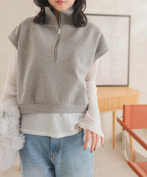 KOBE LETTUCE | ハーフジップダイバーベストトップス(ベスト)