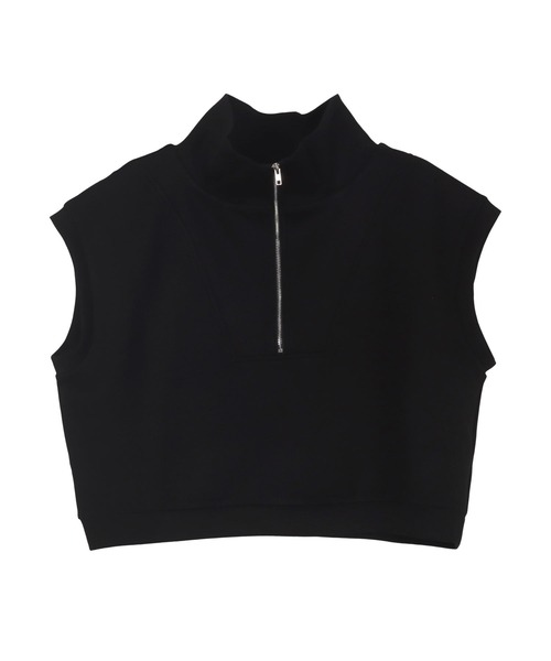 KOBE LETTUCE（コウベレタス）の「ハーフジップダイバーベストトップス（ベスト・レディース・カーキ/ブラック/グレー・M）」の4枚目の写真