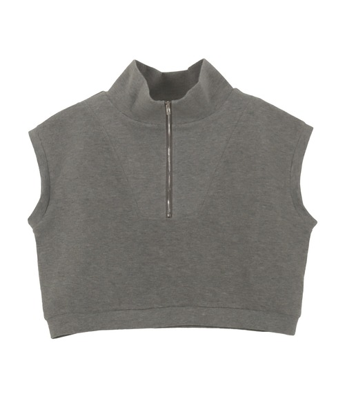 KOBE LETTUCE（コウベレタス）の「ハーフジップダイバーベストトップス（ベスト・レディース・カーキ/ブラック/グレー・M）」の5枚目の写真