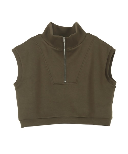 KOBE LETTUCE（コウベレタス）の「ハーフジップダイバーベストトップス（ベスト・レディース・カーキ/ブラック/グレー・M）」の6枚目の写真