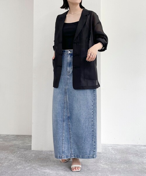 Fredy emue グレイッシュブルー 箔ありデニムジャケット fredy emue 「fredy emue」 デニムジャケット 38 ブルー