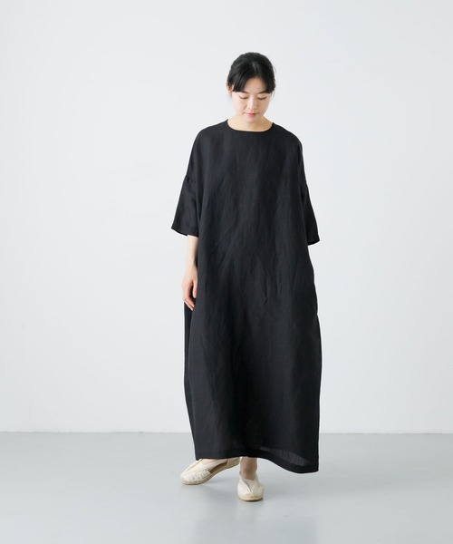 かぐれ（カグレ）の「『2サイズ展開』リネンレーヨンワイドワンピース