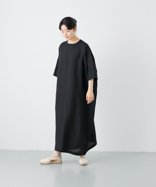 かぐれ　リネンスクエアワンピース　ブラック　　極美品☆ Amazon.co.jp: [かぐれ] リネンスクエアワンピース BLACK FREE