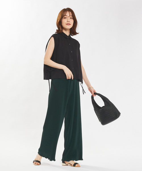 abahouse mavie(アバハウスマヴィ)の「【ロングセラー!】クリスタルプリーツイージーパンツ(その他パンツ・レディース・グリーン系その他/モカ/ブラウン系その他/ストライプ・フリー)」の6枚目の写真