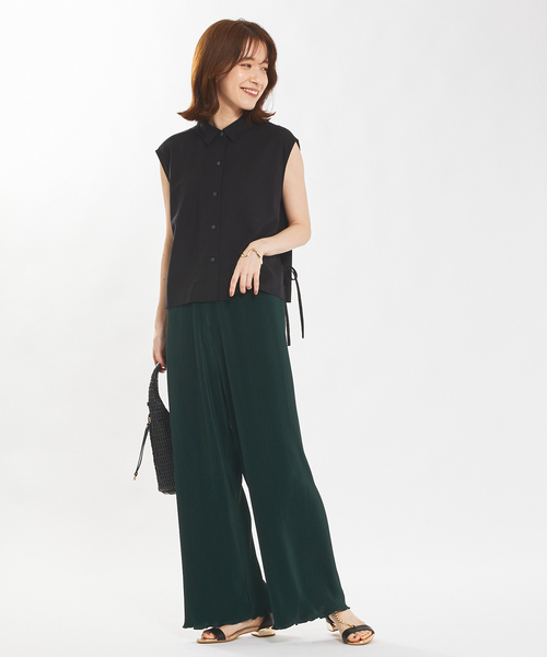 abahouse mavie(アバハウスマヴィ)の「【ロングセラー!】クリスタルプリーツイージーパンツ(その他パンツ・レディース・グリーン系その他/モカ/ブラウン系その他/ストライプ・フリー)」の7枚目の写真