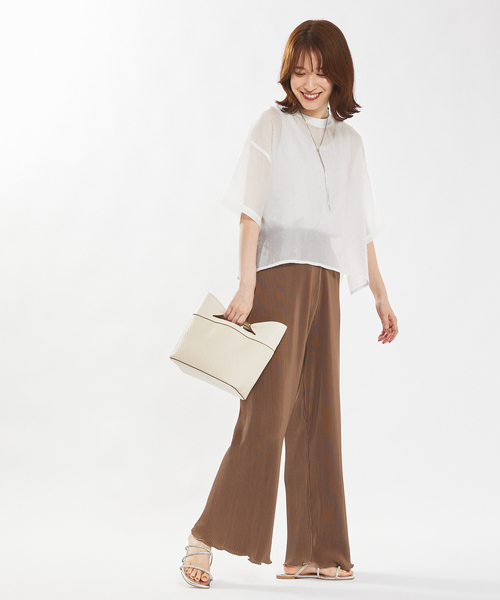 abahouse mavie(アバハウスマヴィ)の「【ロングセラー!】クリスタルプリーツイージーパンツ(その他パンツ・レディース・グリーン系その他/モカ/ブラウン系その他/ストライプ・フリー)」の11枚目の写真