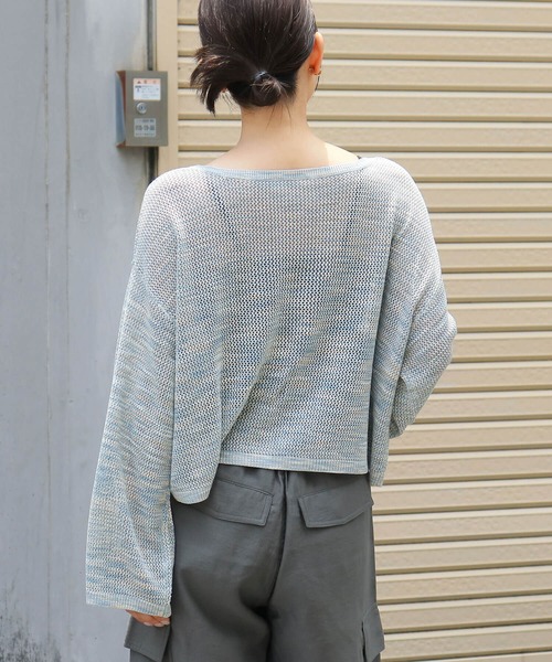tiptop（ティップトップ）の「MIXメッシュ2wayリボンカーディガン（カーディガン/ボレロ・レディース・サックスブルー/ブルー/ライトグレー・FREE）」の10枚目の写真