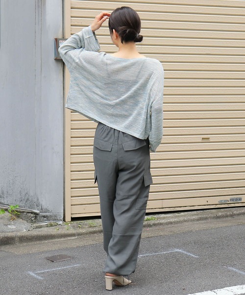 tiptop（ティップトップ）の「MIXメッシュ2wayリボンカーディガン（カーディガン/ボレロ・レディース・サックスブルー/ブルー/ライトグレー・FREE）」の11枚目の写真