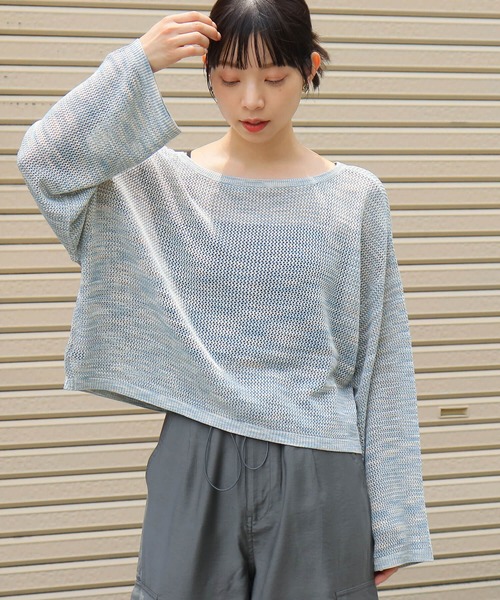 tiptop（ティップトップ）の「MIXメッシュ2wayリボンカーディガン（カーディガン/ボレロ・レディース・サックスブルー/ブルー/ライトグレー・FREE）」の13枚目の写真