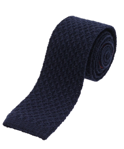 FRANCO BASSI（フランコバッシ）の「FRANCO BASSI / ニットソリッド（ネクタイ・メンズ・ベージュ/ブラウン/ワイン/ブルー/ネイビー・ONE SIZE）」の4枚目の写真