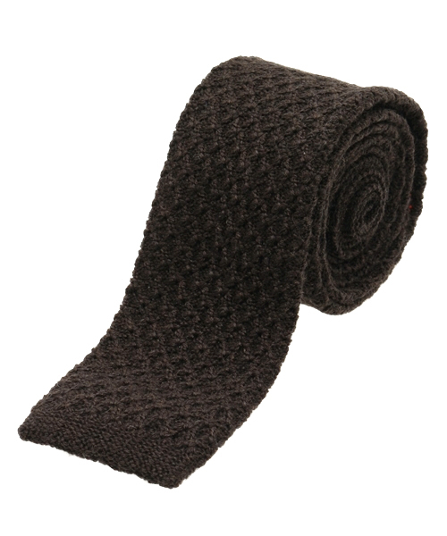 FRANCO BASSI（フランコバッシ）の「FRANCO BASSI / ニットソリッド（ネクタイ・メンズ・ベージュ/ブラウン/ワイン/ブルー/ネイビー・ONE SIZE）」の2枚目の写真