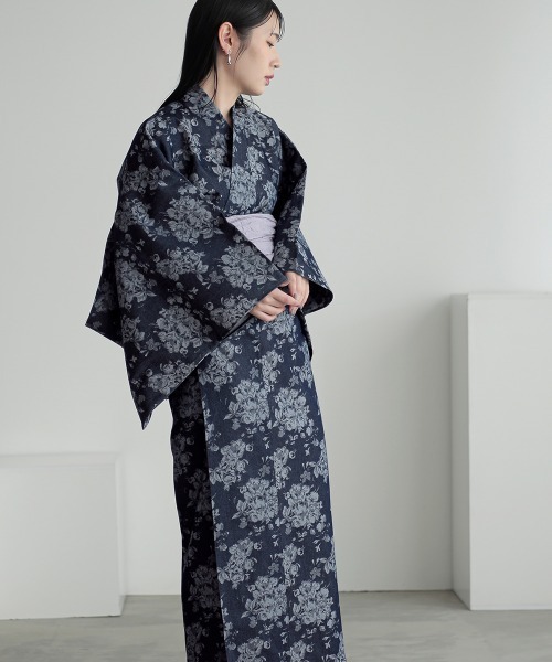 Callarus(カラルス)の「〔Callarus〕【浴衣】デニムジャガード浴衣+帯(2点セット)(浴衣・レディース・ネイビー系・フリー)」の6枚目の写真