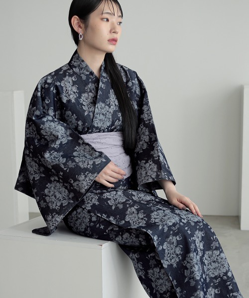 Callarus(カラルス)の「〔Callarus〕【浴衣】デニムジャガード浴衣+帯(2点セット)(浴衣・レディース・ネイビー系・フリー)」の9枚目の写真