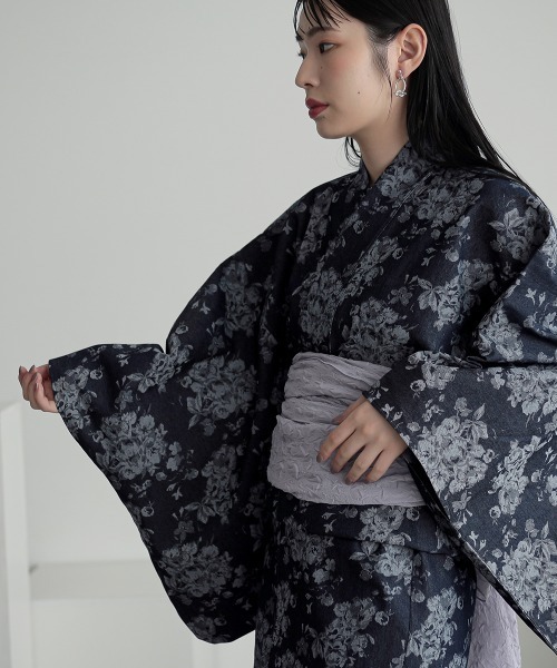 Callarus(カラルス)の「〔Callarus〕【浴衣】デニムジャガード浴衣+帯(2点セット)(浴衣・レディース・ネイビー系・フリー)」の8枚目の写真