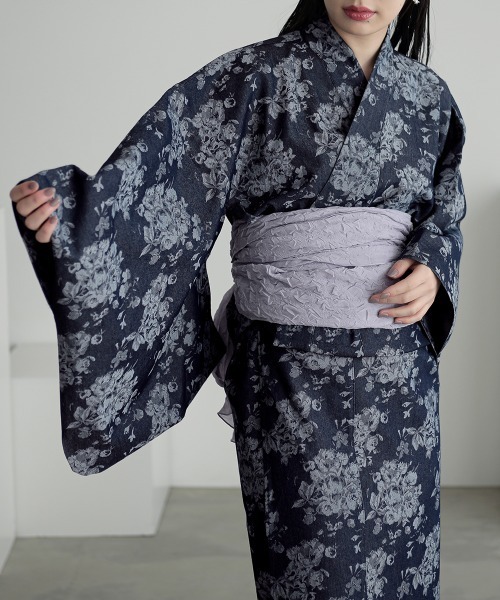 Callarus(カラルス)の「〔Callarus〕【浴衣】デニムジャガード浴衣+帯(2点セット)(浴衣・レディース・ネイビー系・フリー)」の15枚目の写真