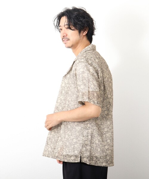 NOLLEY’S（ノーリーズ）の「総柄オープンカラーメッシュシャツ（シャツ/ブラウス・メンズ・ベージュ系その他/ホワイト系その他/オレンジ系その他/グレー系その他/ブラック系その他・S/L/M）」の7枚目の写真