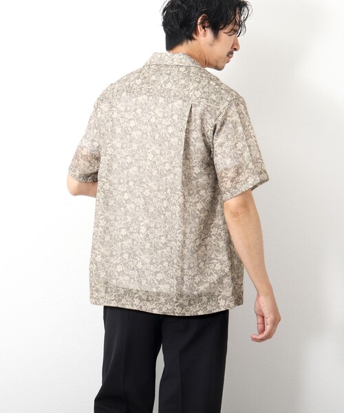 NOLLEY’S（ノーリーズ）の「総柄オープンカラーメッシュシャツ（シャツ/ブラウス・メンズ・ベージュ系その他/ホワイト系その他/オレンジ系その他/グレー系その他/ブラック系その他・S/L/M）」の9枚目の写真