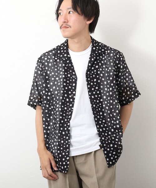 NOLLEY’S（ノーリーズ）の「総柄オープンカラーメッシュシャツ（シャツ/ブラウス・メンズ・ベージュ系その他/ホワイト系その他/オレンジ系その他/グレー系その他/ブラック系その他・S/L/M）」の13枚目の写真