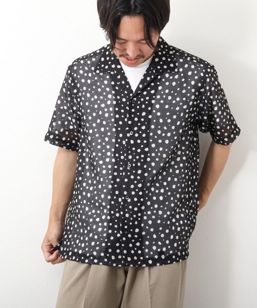 NOLLEY’S（ノーリーズ）の「総柄オープンカラーメッシュシャツ（シャツ/ブラウス・メンズ・ベージュ系その他/ホワイト系その他/オレンジ系その他/グレー系その他/ブラック系その他・S/L/M）」の18枚目の写真