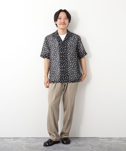 NOLLEY’S（ノーリーズ）の「総柄オープンカラーメッシュシャツ（シャツ/ブラウス・メンズ・ベージュ系その他/ホワイト系その他/オレンジ系その他/グレー系その他/ブラック系その他・S/L/M）」の20枚目の写真