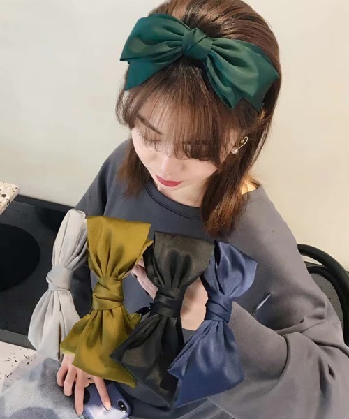 Miniministore（ミニミニストア）の「リボンカチューシャ レディース（カチューシャ・レディース・ブラック/グレー/ダークグリーン/ピンク/ワインレッド/イエロー/ネイビー・FREE）」の3枚目の写真