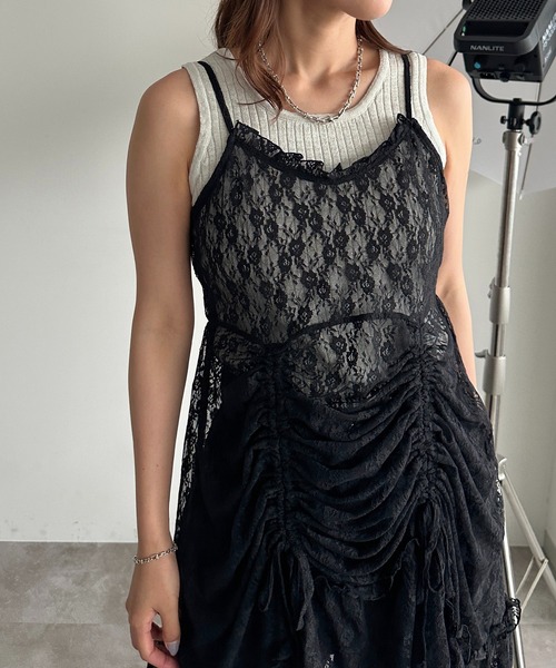 apres jour mignon（アプレジュールミニョン）の「アソートドロストキャミチュニック【ZOZOTOWN限定アイテム】（チュニック・レディース・オフホワイト/ブラック/レッド/ブラック系その他/ブラック系その他2/ホワイト系その他/グレー系その他/ブラウン系その他/ダークブラウン/チャコールグレー/ライトベージュ・フリー/X-LARGE）」の22枚目の写真