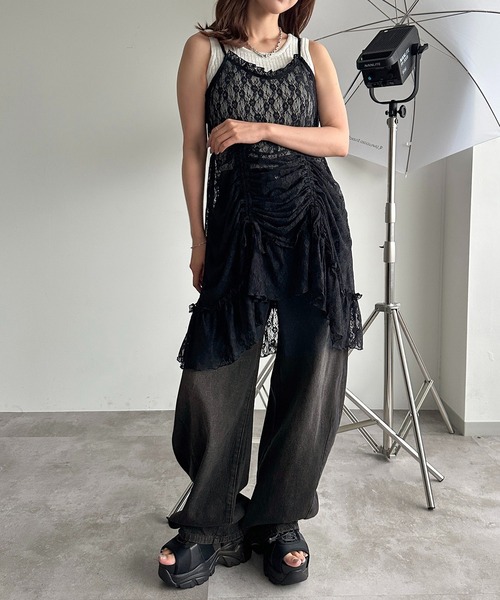 apres jour mignon（アプレジュールミニョン）の「アソートドロストキャミチュニック【ZOZOTOWN限定アイテム】（チュニック・レディース・オフホワイト/ブラック/レッド/ブラック系その他/ブラック系その他2/ホワイト系その他/グレー系その他/ブラウン系その他/ダークブラウン/チャコールグレー/ライトベージュ・フリー/X-LARGE）」の19枚目の写真