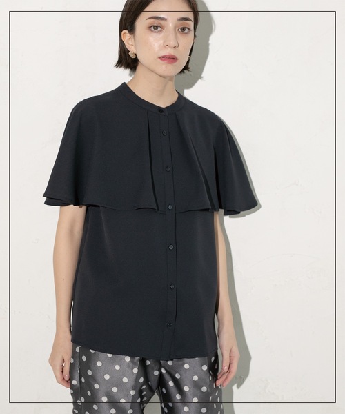 OPAQUE.CLIP(オペークドットクリップ)の「ケープ風ブラウス【洗濯機洗い可】(シャツ/ブラウス・レディース・オフホワイト/グリーン系/ネイビー・38/40/42)」の19枚目の写真