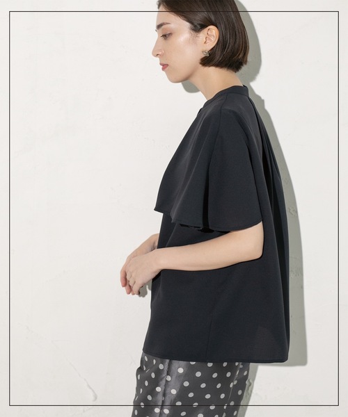 OPAQUE.CLIP(オペークドットクリップ)の「ケープ風ブラウス【洗濯機洗い可】(シャツ/ブラウス・レディース・オフホワイト/グリーン系/ネイビー・38/40/42)」の21枚目の写真