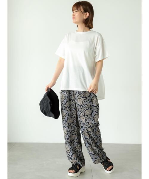 Lugnoncure(ルノンキュール)の「カット布帛ドッキングトップス(Tシャツ/カットソー・レディース・チャコールグレー/オフホワイト/ブラック・F)」の5枚目の写真