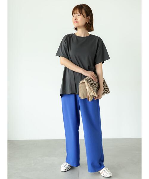 Lugnoncure(ルノンキュール)の「カット布帛ドッキングトップス(Tシャツ/カットソー・レディース・チャコールグレー/オフホワイト/ブラック・F)」の7枚目の写真