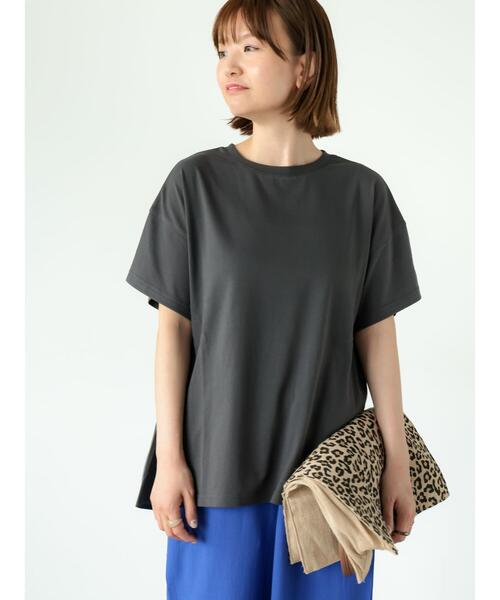 Lugnoncure(ルノンキュール)の「カット布帛ドッキングトップス(Tシャツ/カットソー・レディース・チャコールグレー/オフホワイト/ブラック・F)」の9枚目の写真