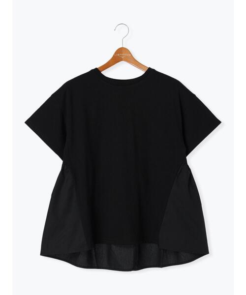Lugnoncure(ルノンキュール)の「カット布帛ドッキングトップス(Tシャツ/カットソー・レディース・チャコールグレー/オフホワイト/ブラック・F)」の15枚目の写真